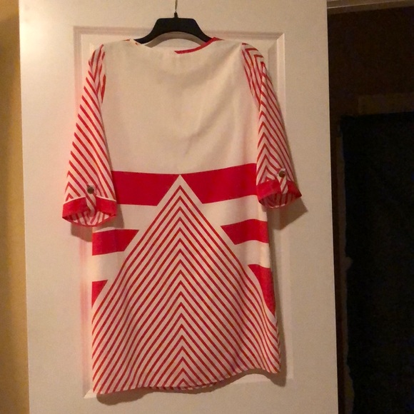 Orange & White Shift Dress - Picture 6 of 6